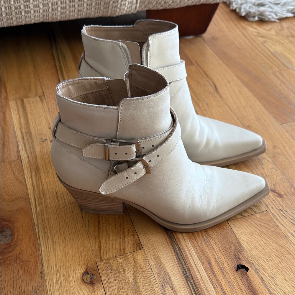 Women's Cream Ankle Boots